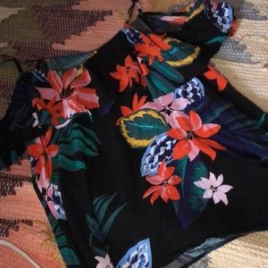 Tropical floral blouse